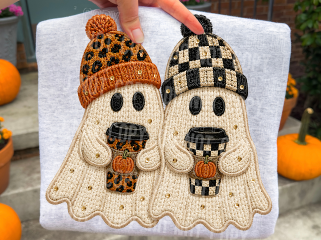 Printed Crochet Ghost Friends