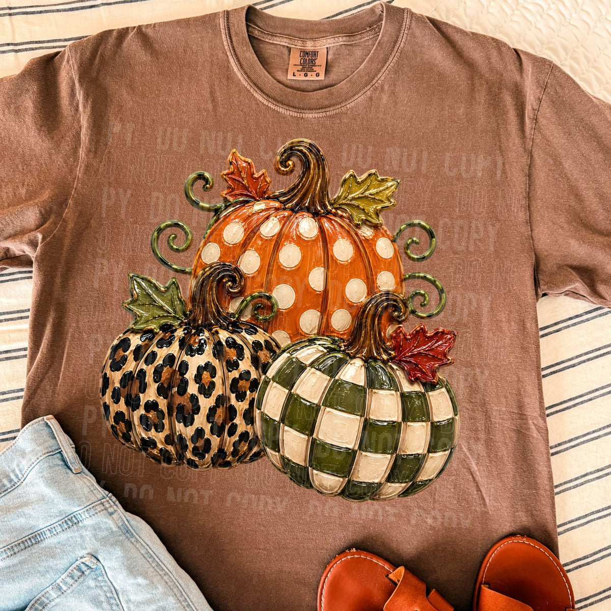 3 Painted Pumpkins